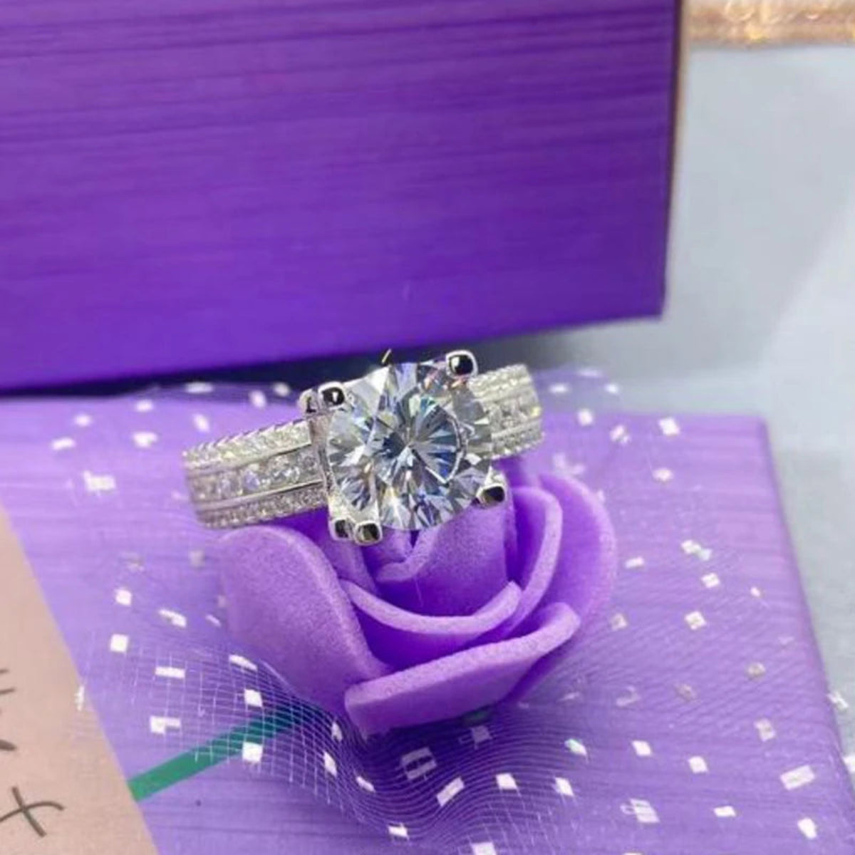 2 carat moissanite engagement ring