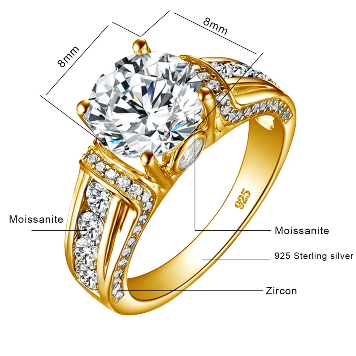 2ct moissanite ring UK