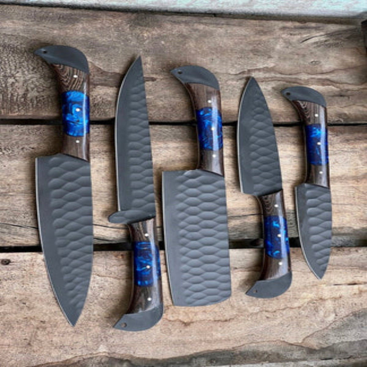 5PC High Carbon Steel Chef Knives for Home &amp; Pro Kitchens