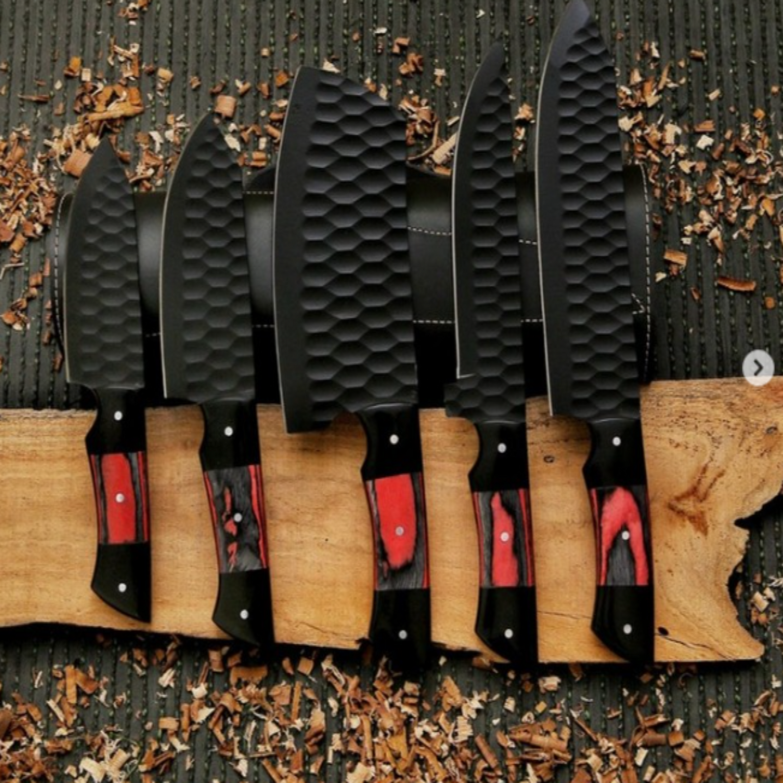 5 Pieces Damascus Chef Knives Set
