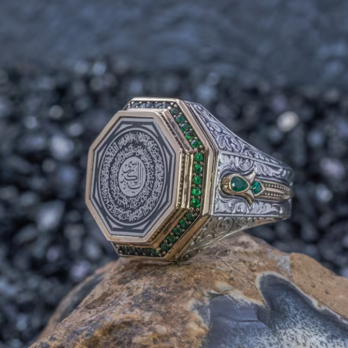 Arabic calligraphy ring for men