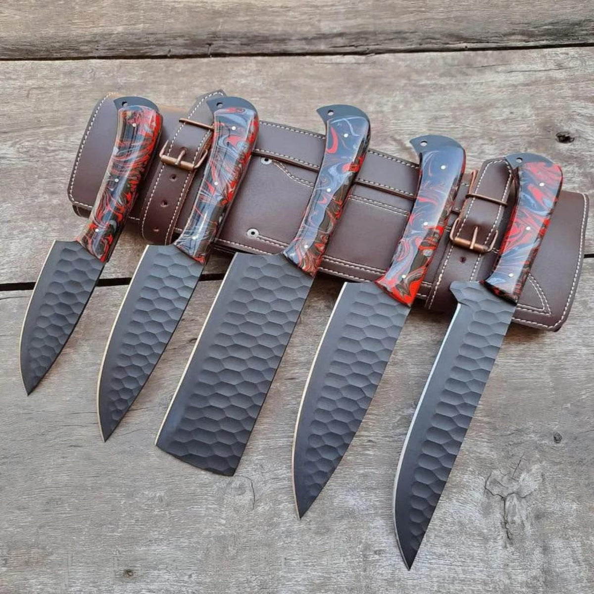 Premium 5-Piece Damascus Kitchen Knife Set