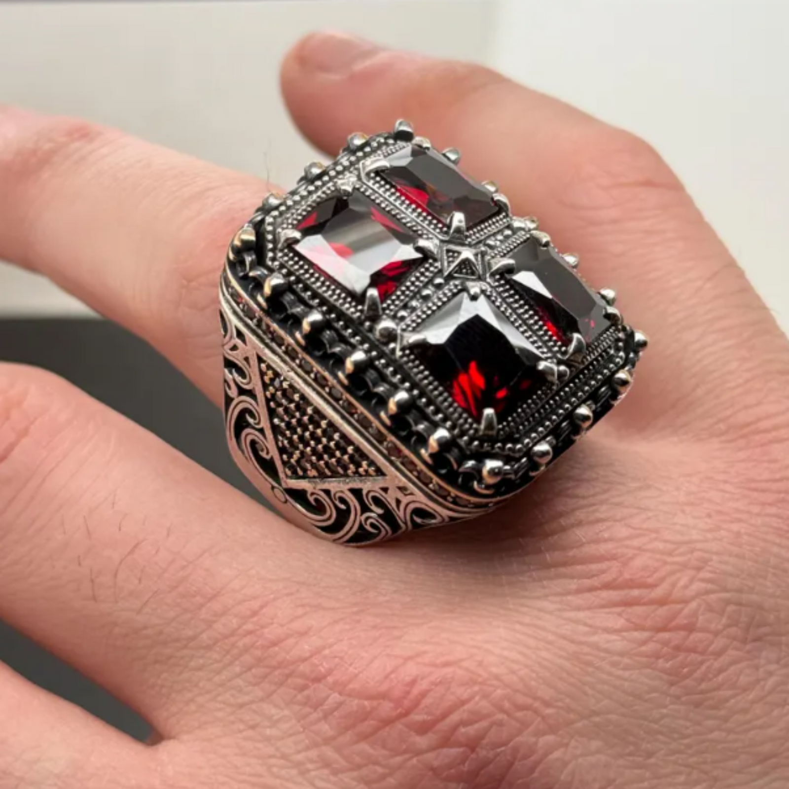 Large Ruby Stone Ring 