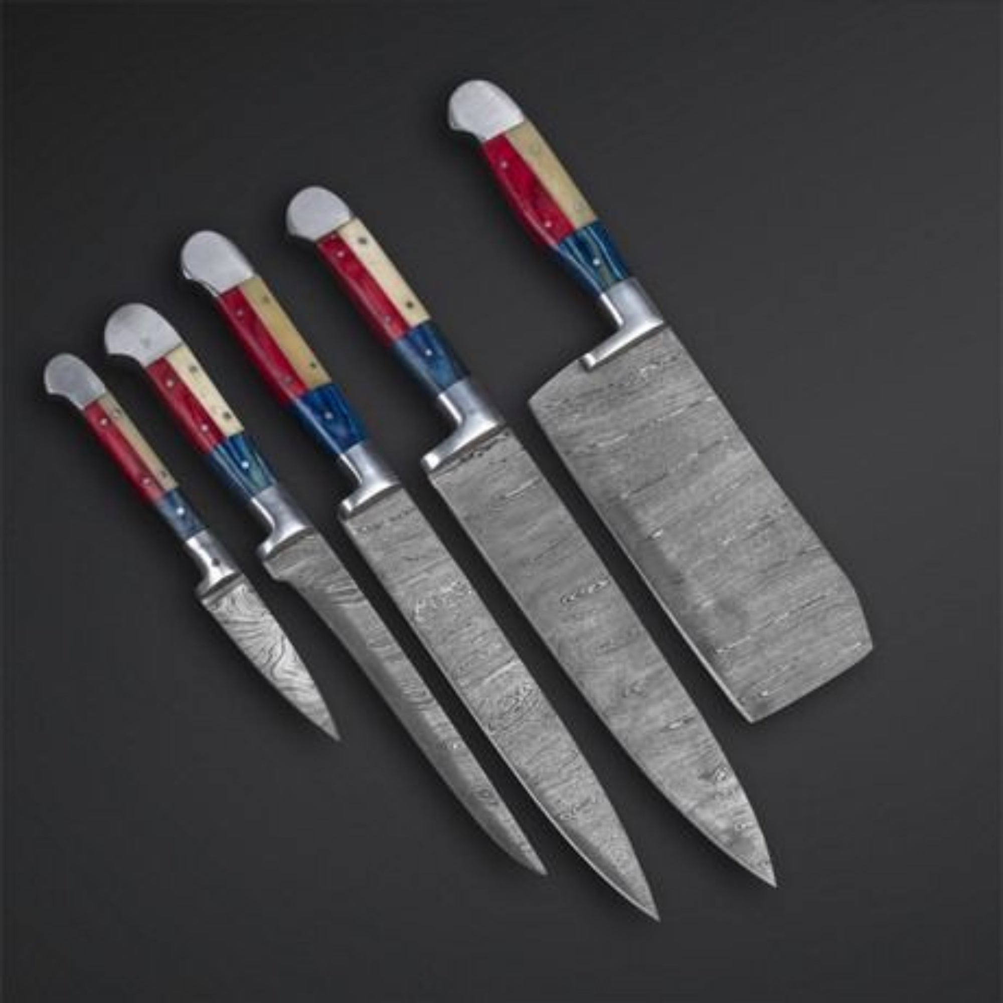 Luxury Hand-Forged Damascus Knife Set
