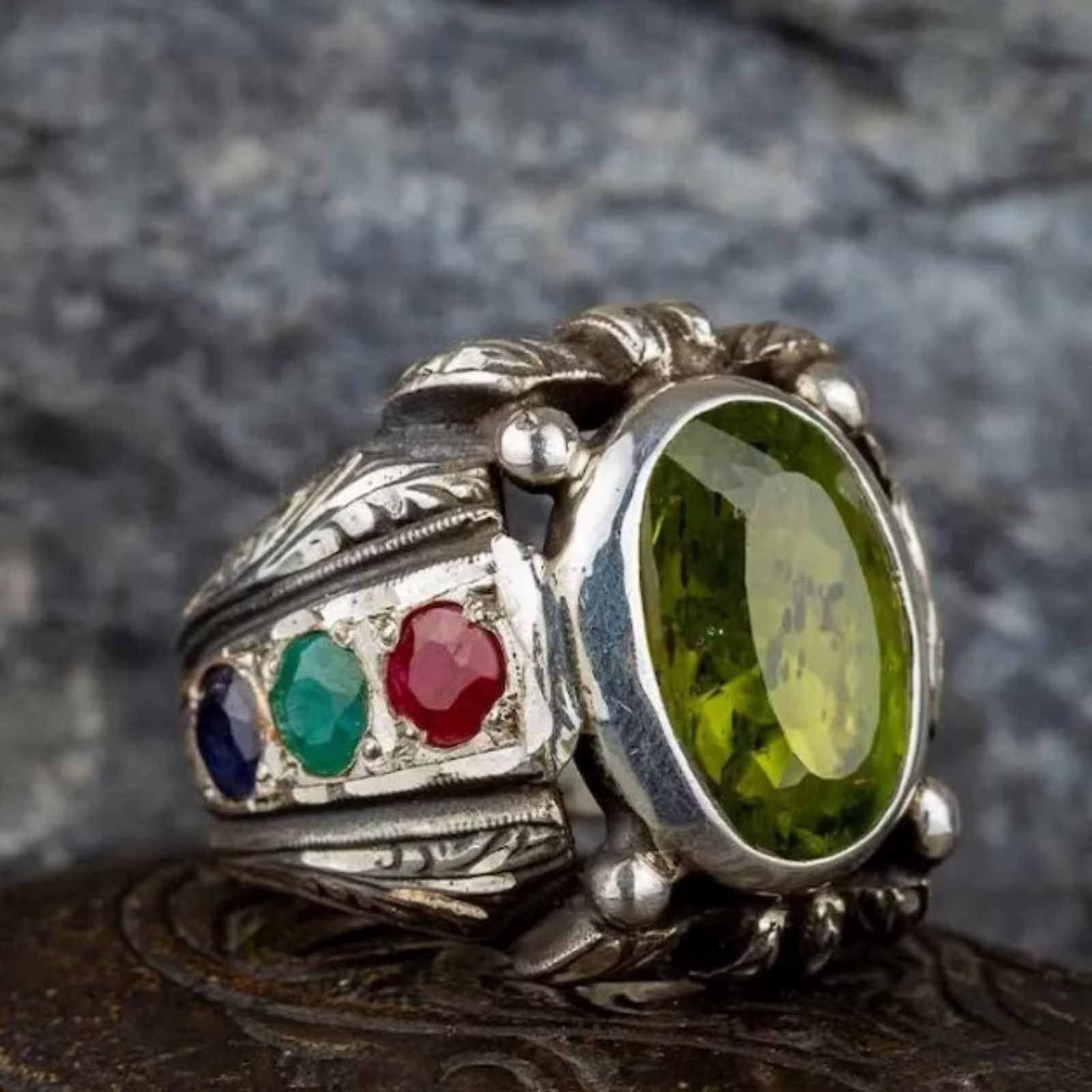 Natural Multi Stone Ring