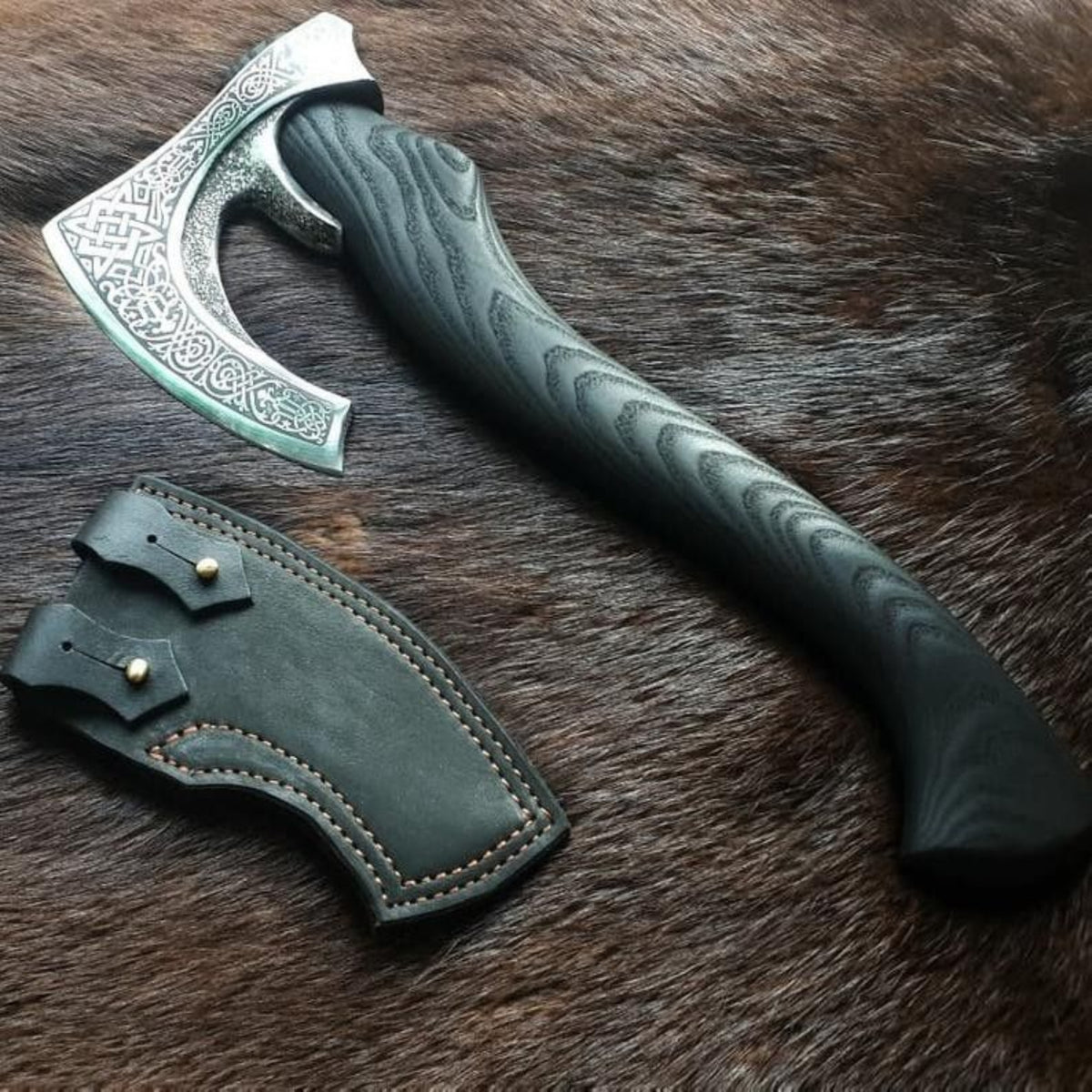 Outdoor Axe with Leather Sheath