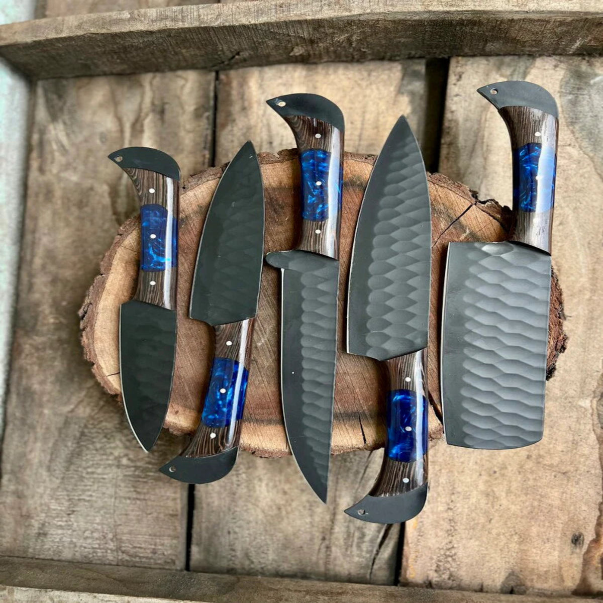 Premium 5-Piece Damascus Kitchen Knife Set