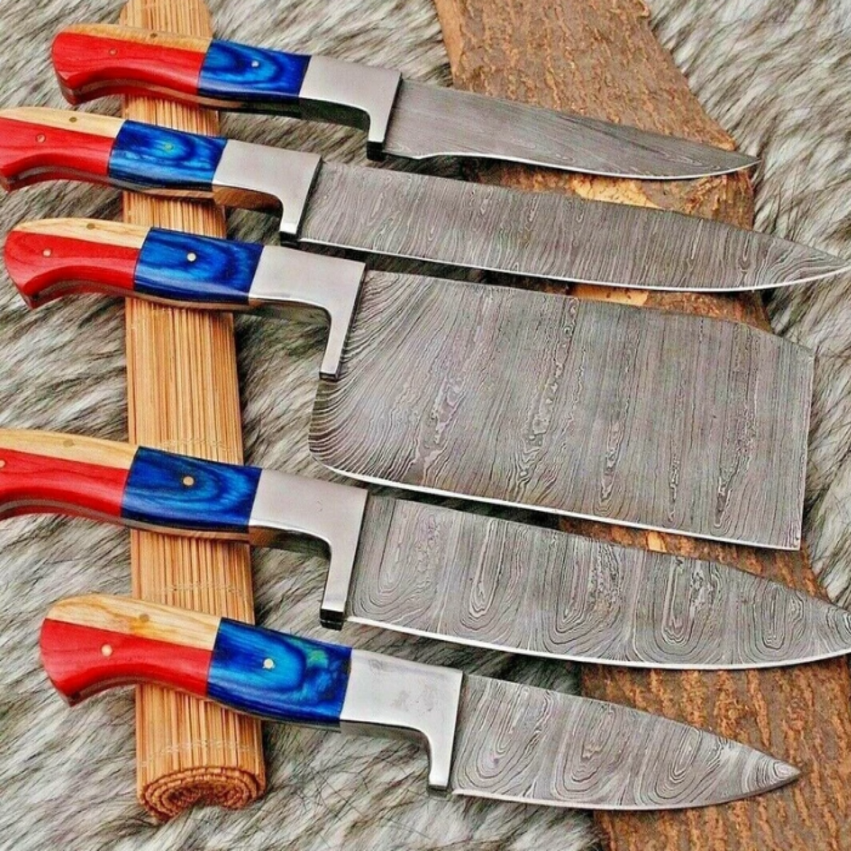 Unique Damascus Kitchen&#39;s Set