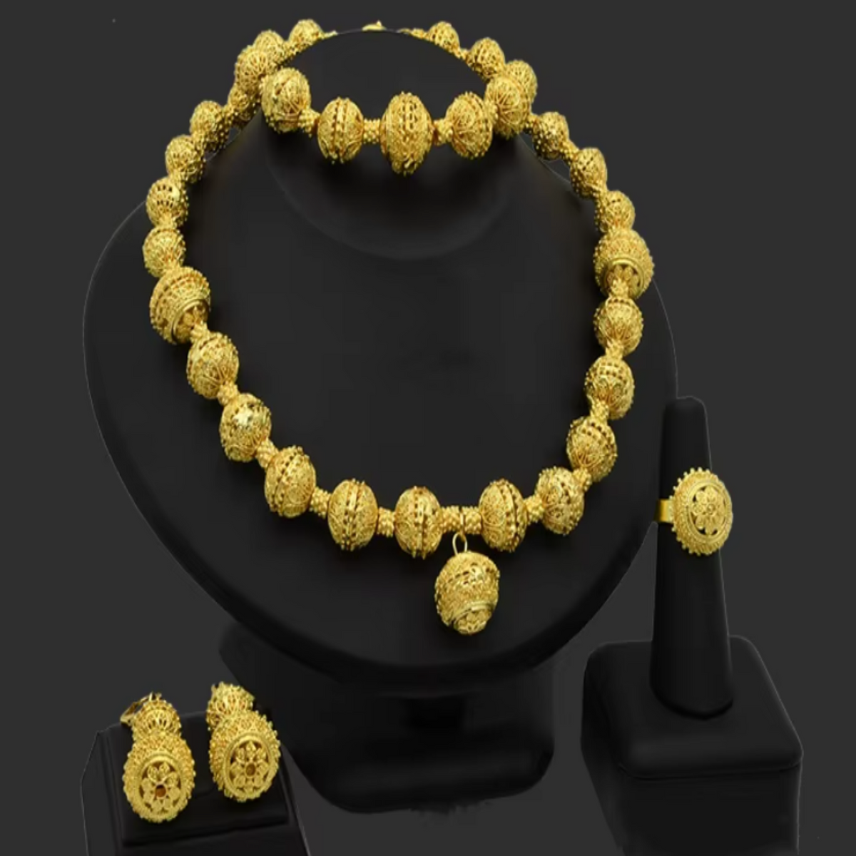 bridal necklace earrings ring bracelet