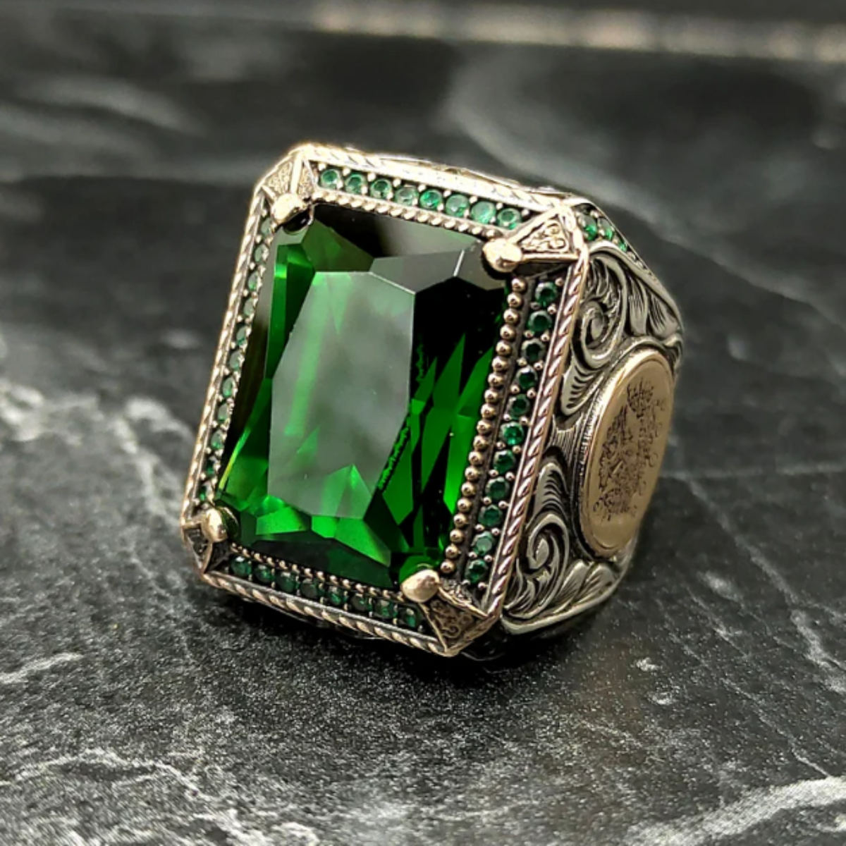 emerald cut ring men