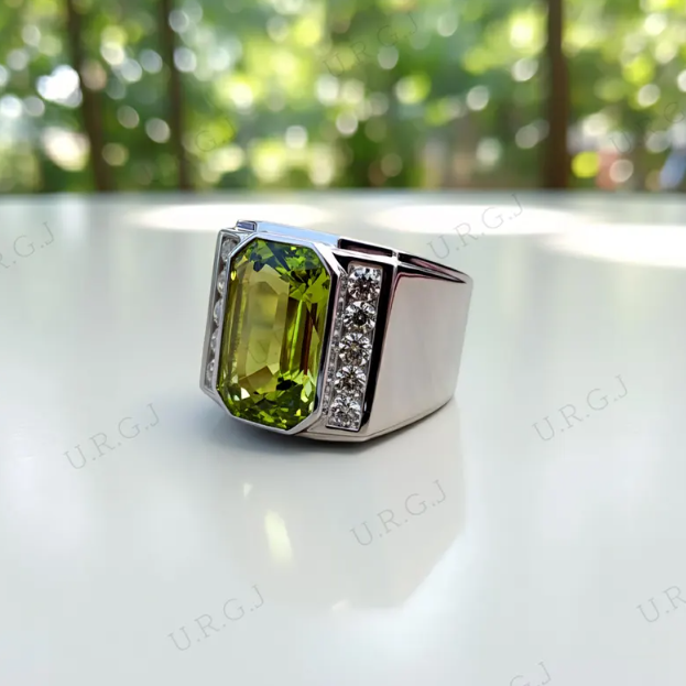 green gemstone ring for men