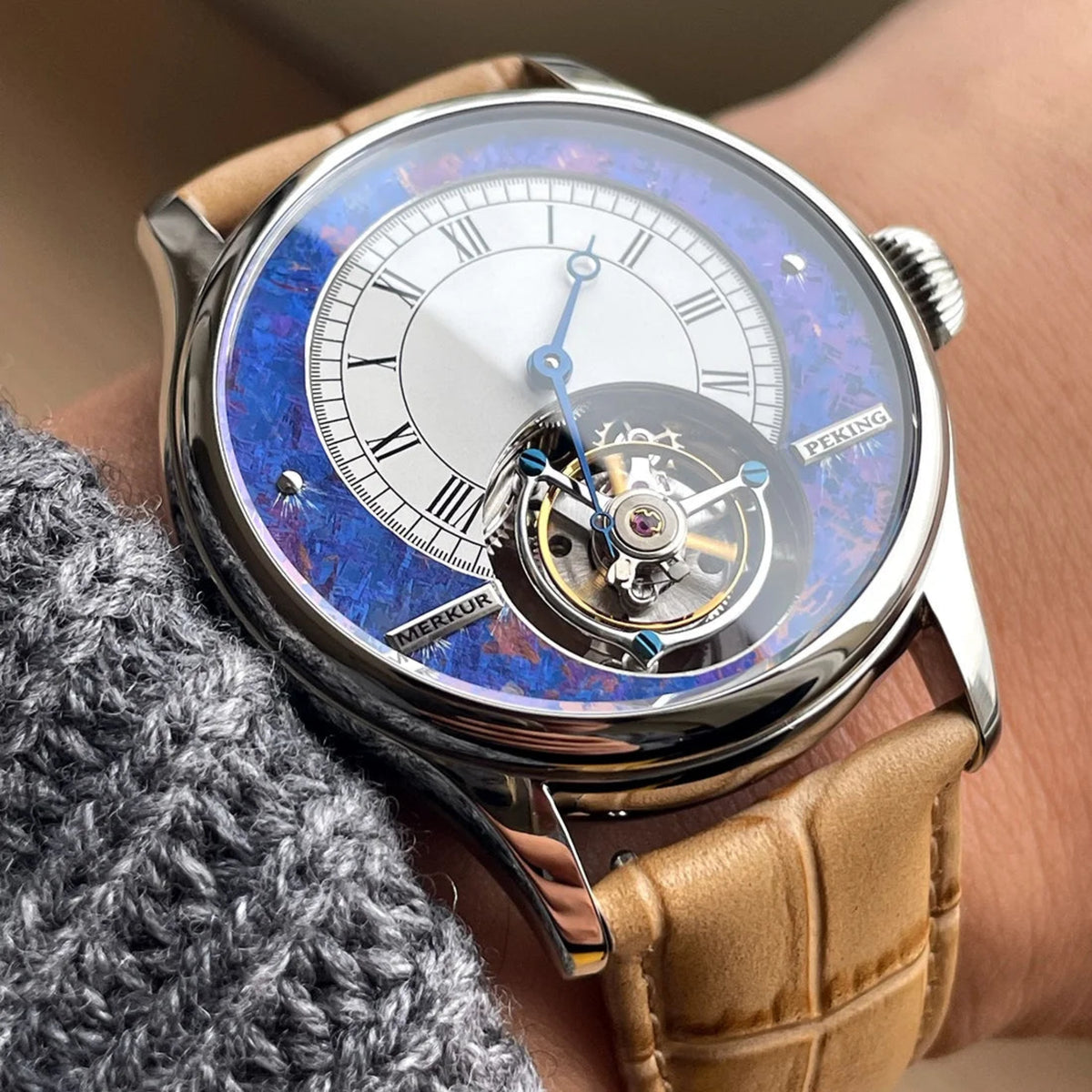 leather strap men watch