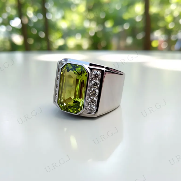 peridot men's ring