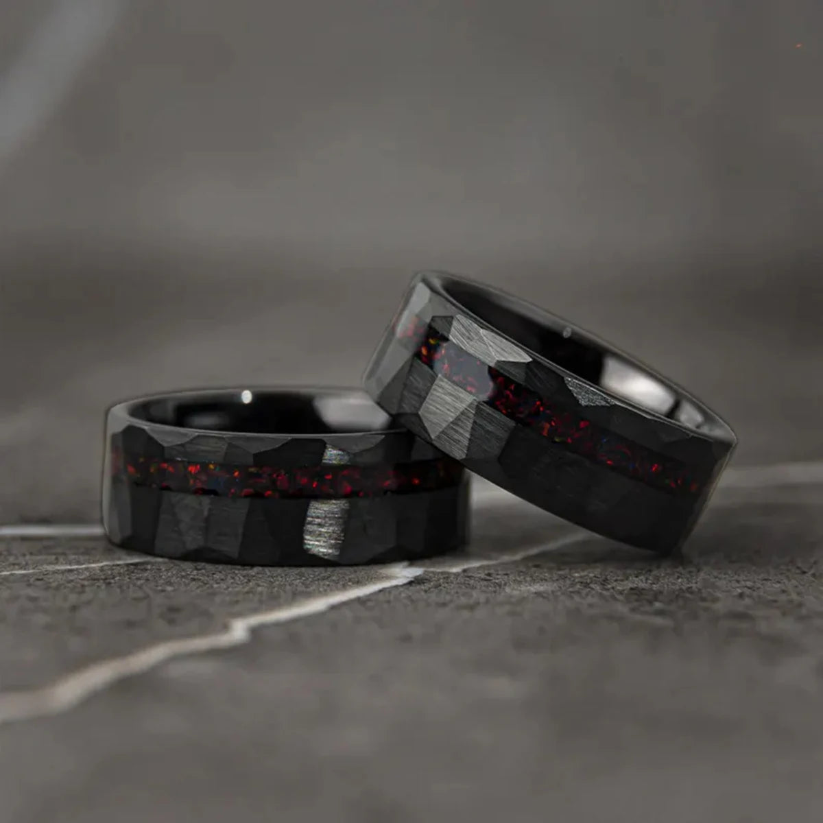 red opal tungsten ring