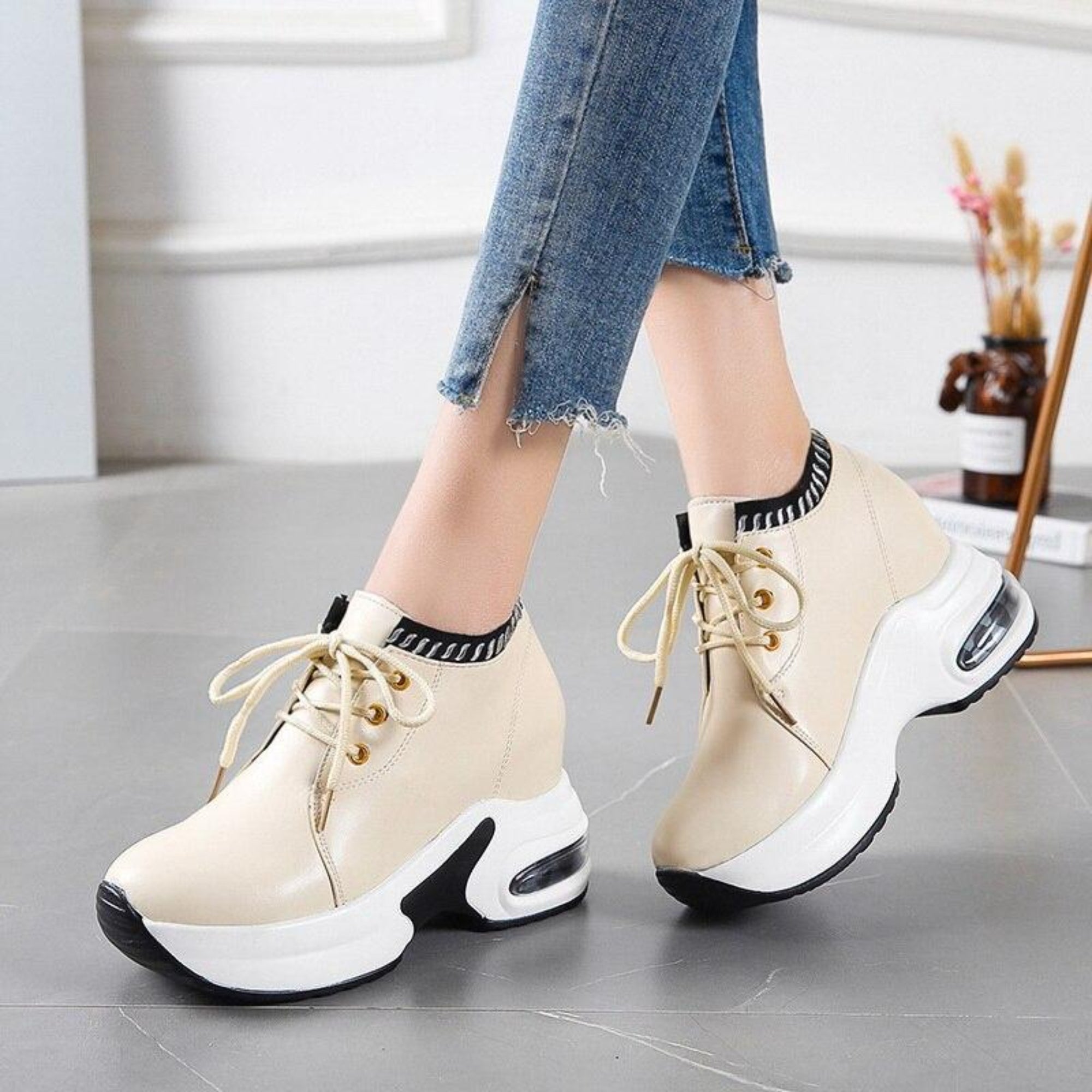 High Wedge Heel Trainer