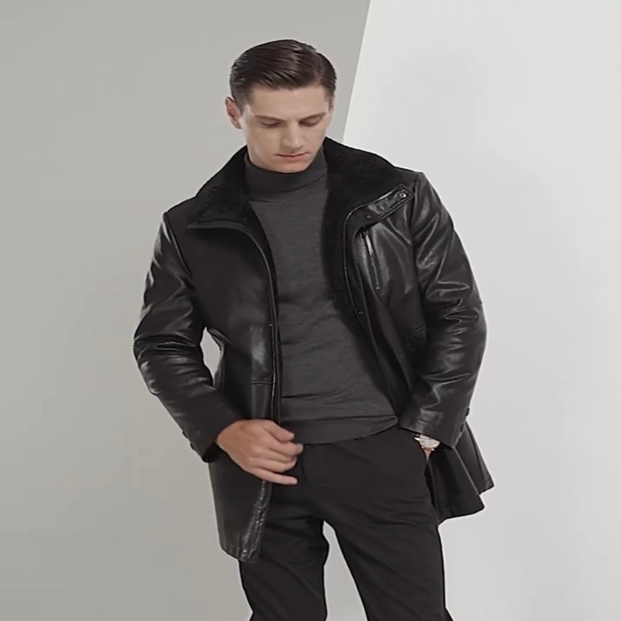 Pure Leather Bomber Jacket