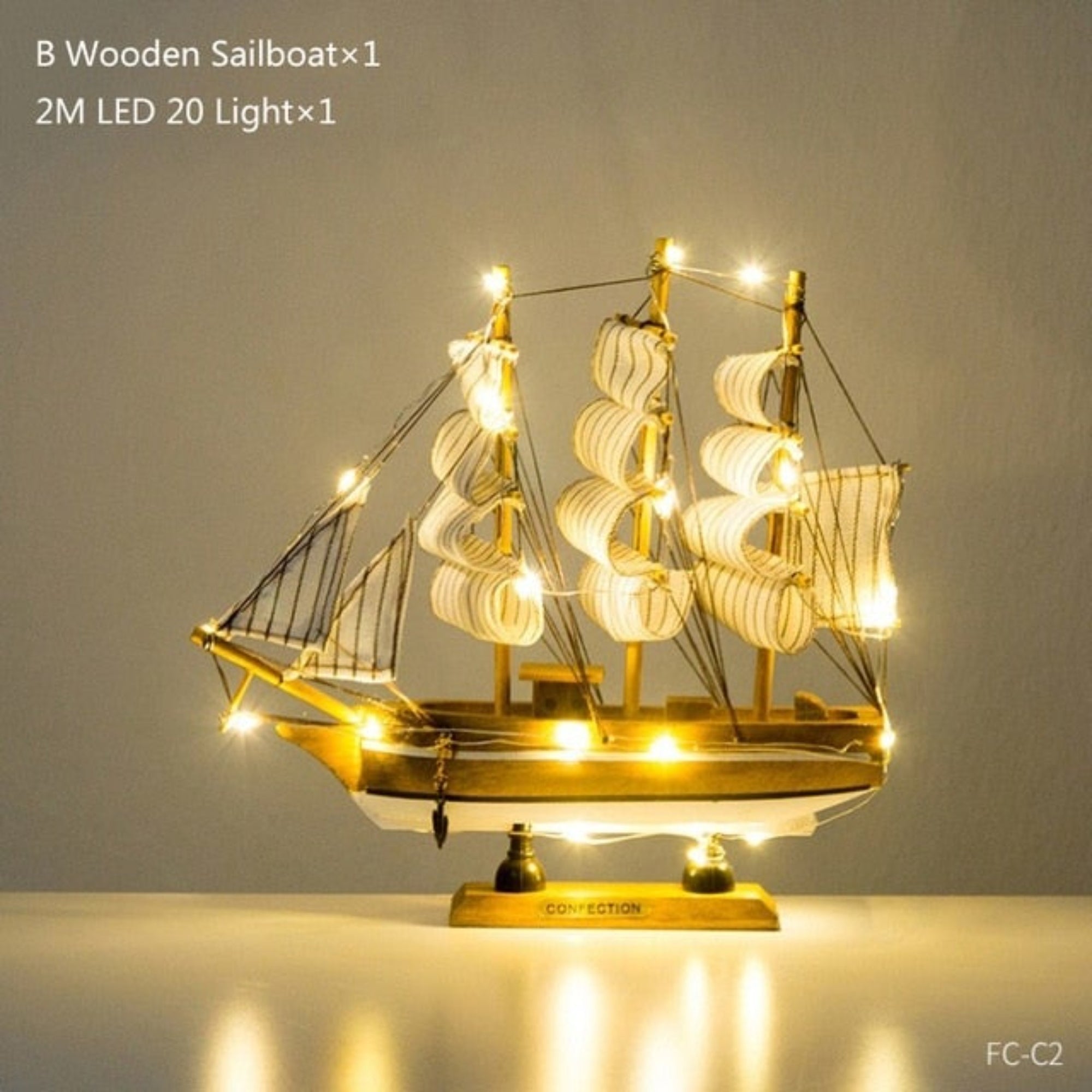 LED Wooden Sailboat